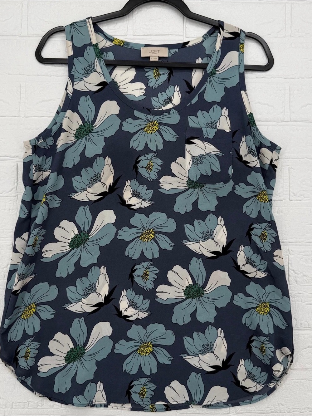 LOFT Navy Floral Sleeveless Tank